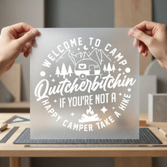Welcome Camp Quirky Camping Funny Camping Ready to Press DTF Transfer for Dtf