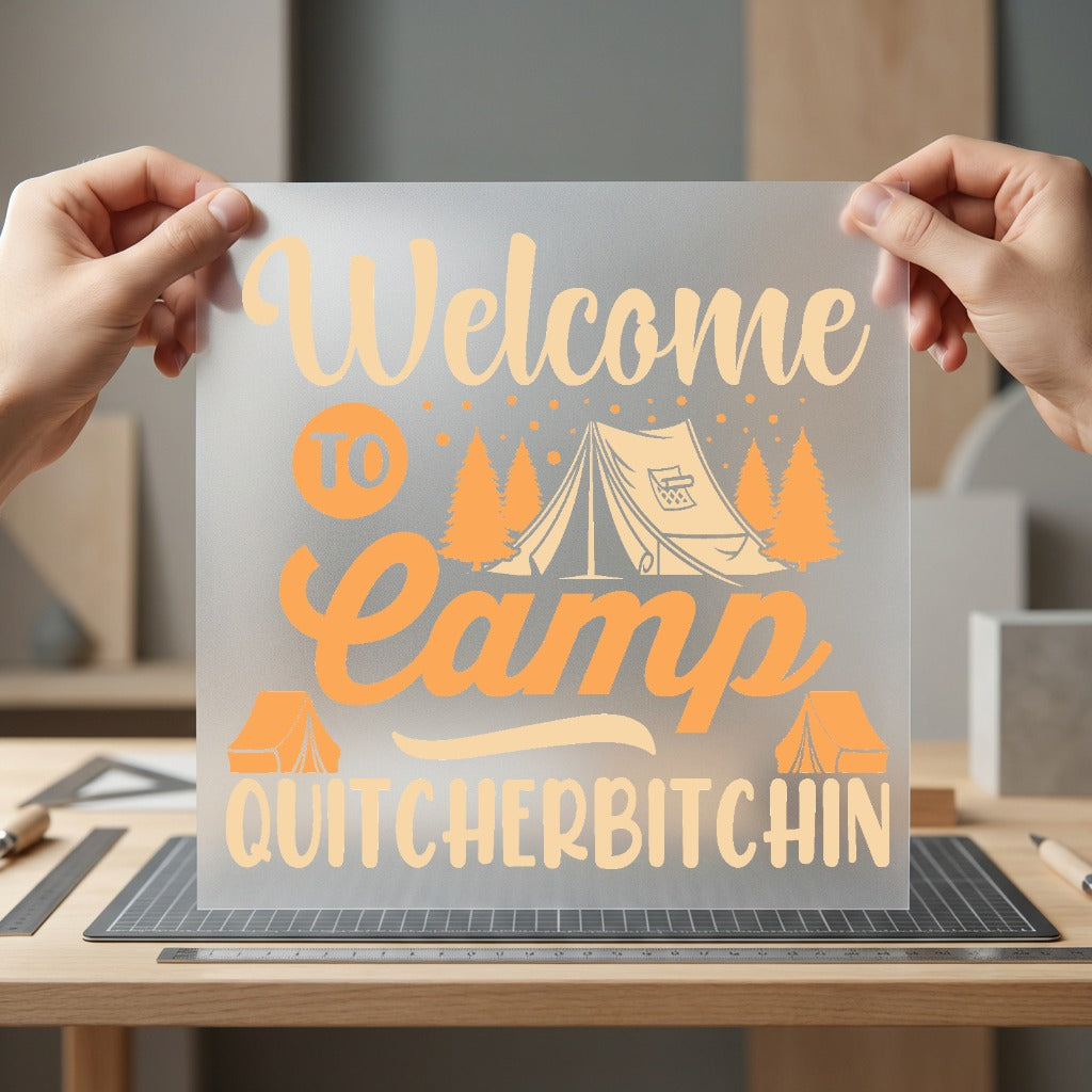 Welcome Camp Retro Camping Funny Vintage Ready to Press DTF Transfer for Dtf