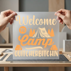 Welcome Camp Retro Camping Funny Vintage Ready to Press DTF Transfer for Dtf
