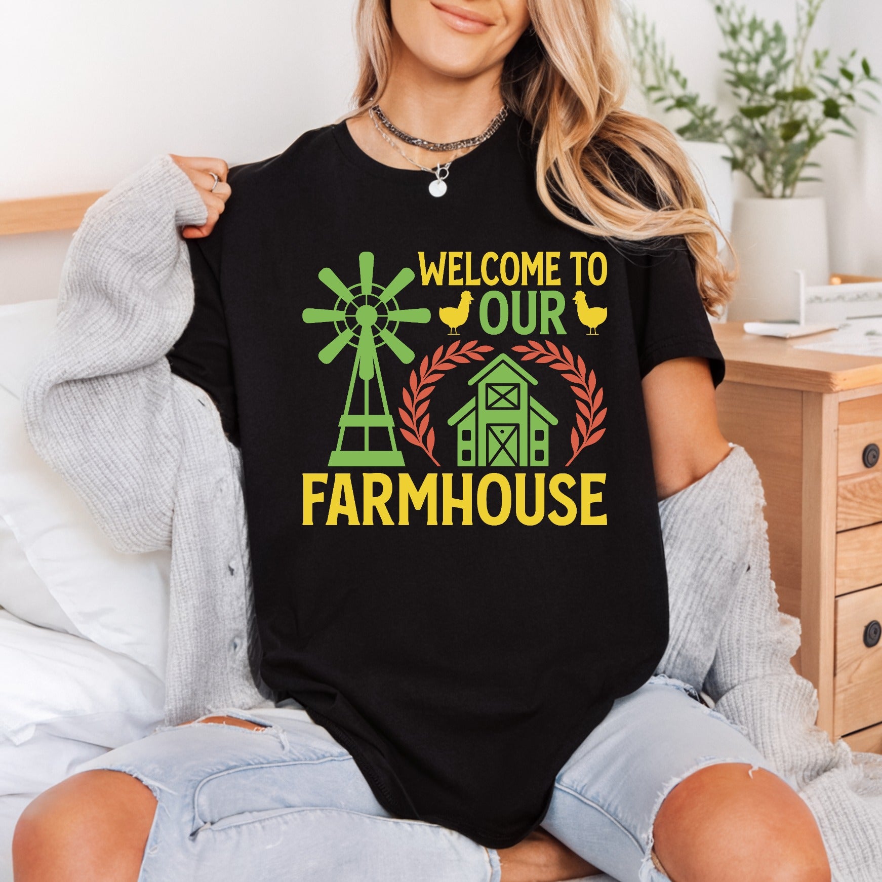 Welcome Farmhouse Rustic Diy Usa Boho Ready to Press DTF Transfer for Dtf