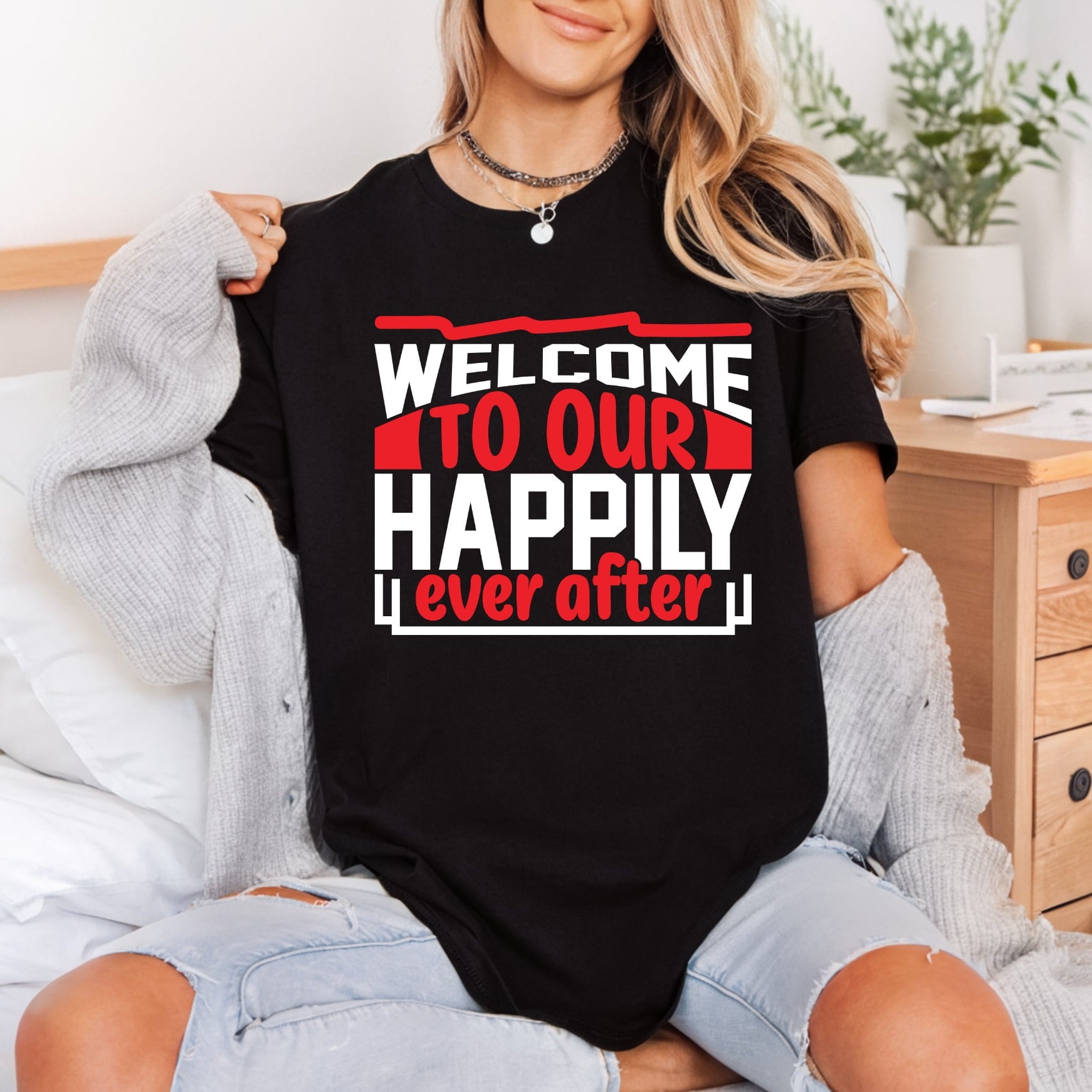 Welcome Happily Ever After Wedding Party Collection Minimal Wedding Style Collection Ready to Press DTF Transfer for Dtf