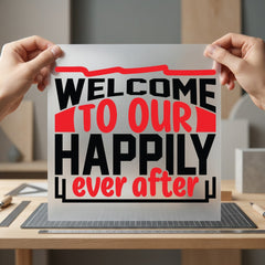 Welcome Happily Ever After Wedding Party Collection Minimal Wedding Style Collection Ready to Press DTF Transfer for Dtf