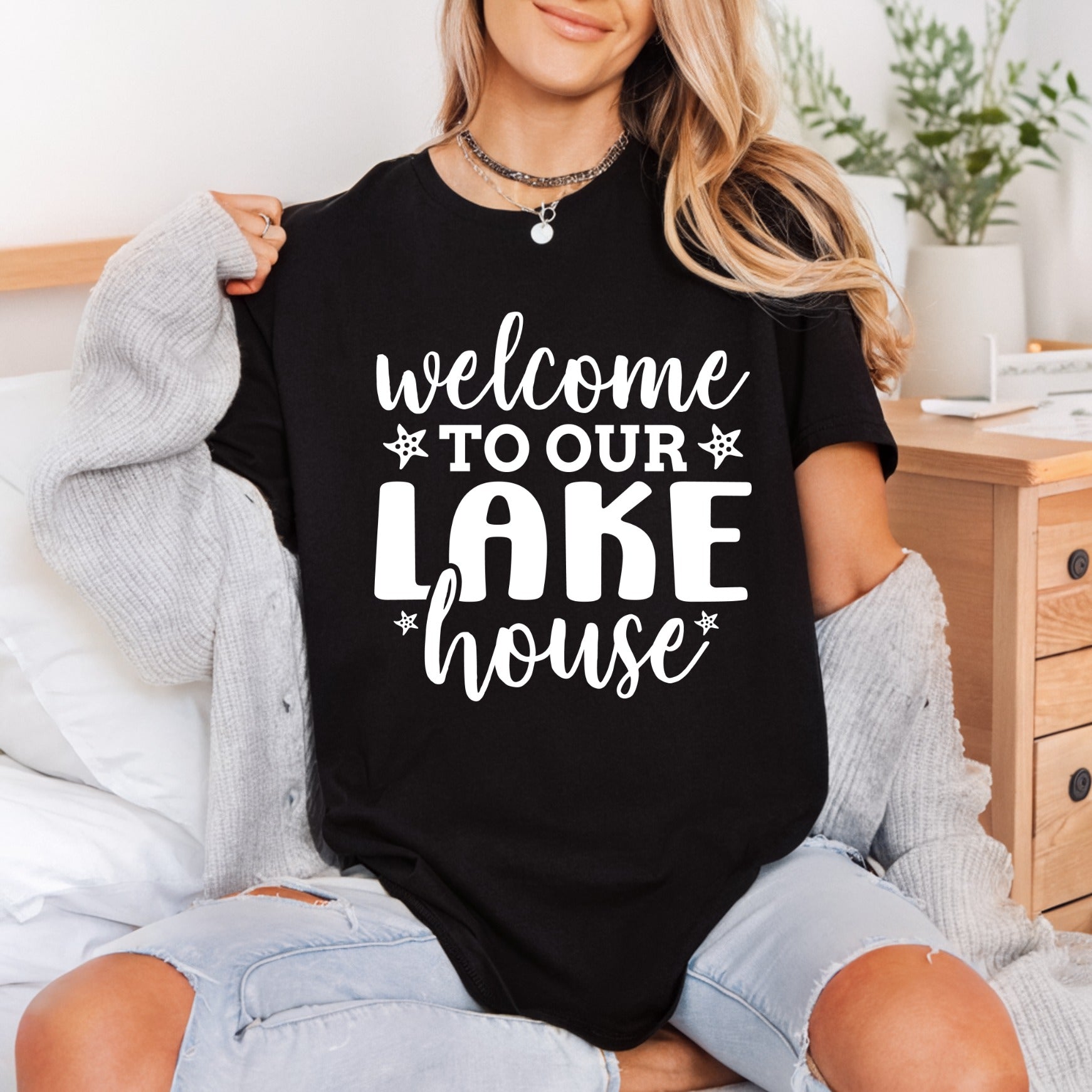 Welcome Lake House Cozy Rustic Camping Ready to Press DTF Transfer for Dtf