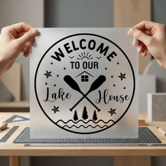 Welcome Lake House Rustic Rustic Camping Ready to Press DTF Transfer for Dtf