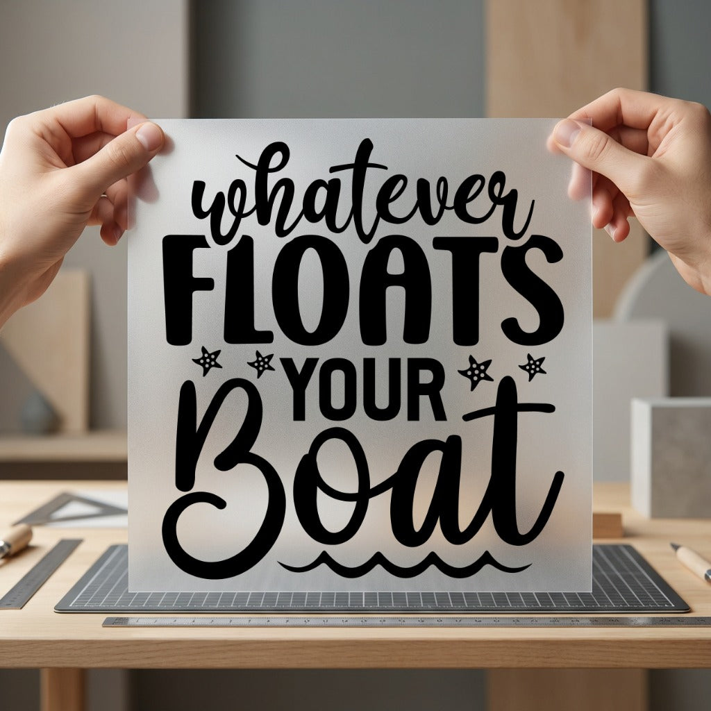 Whatever Floats Boat Motivational Aesthetic Camping Ready to Press DTF Transfer for Dtf