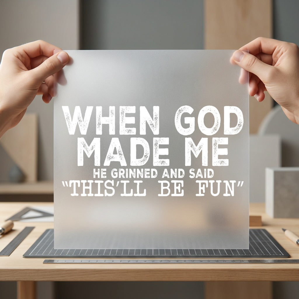 When God Made Quote Christian Faith Ready to Press DTF Transfer for Dtf