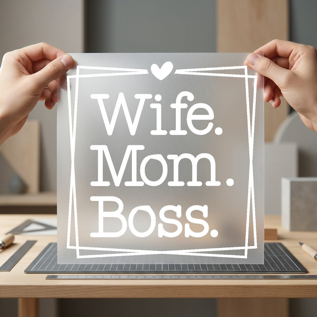 Wife Mom Boss Modern Mom Aesthetic Ready to Press DTF Transfer for Dtf