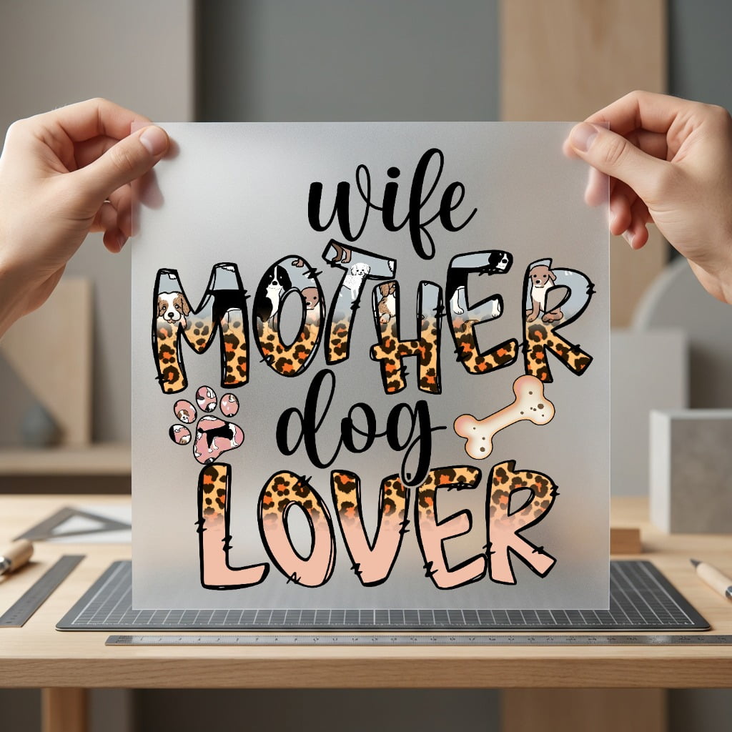 Wife Mother Dog Lover Mom Dad Ready to Press DTF Transfer for Dtf