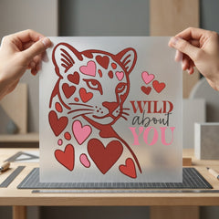 Wild About You Leopard Valentine Leopard Ready to Press DTF Transfer for Dtf