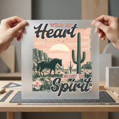 Wild Heart Soft Spirit Usa Vintage Ready to Press DTF Transfer for Dtf