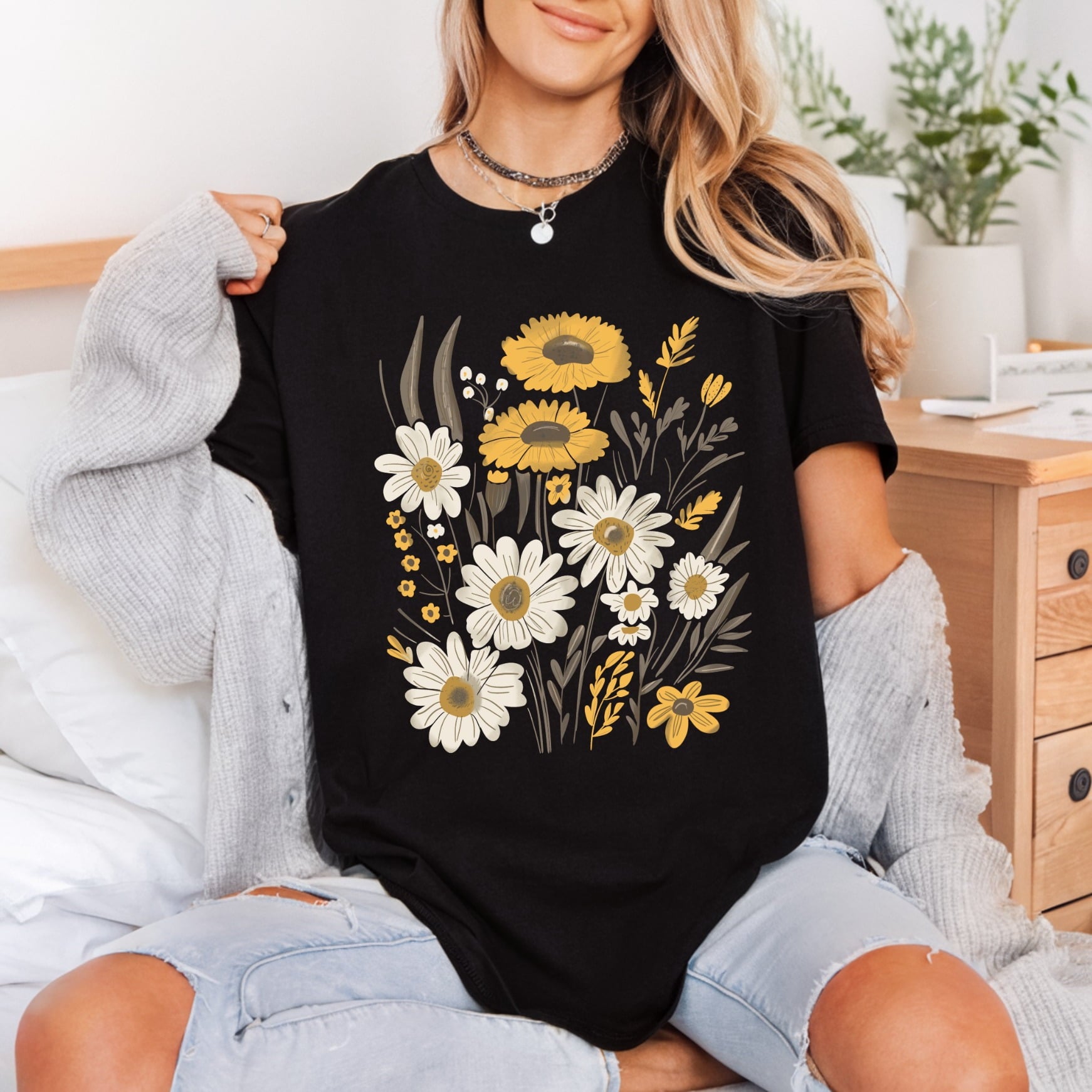 Wildflower Garden Bouquet Boho Boho Aesthetic Ready to Press DTF Transfer for Dtf