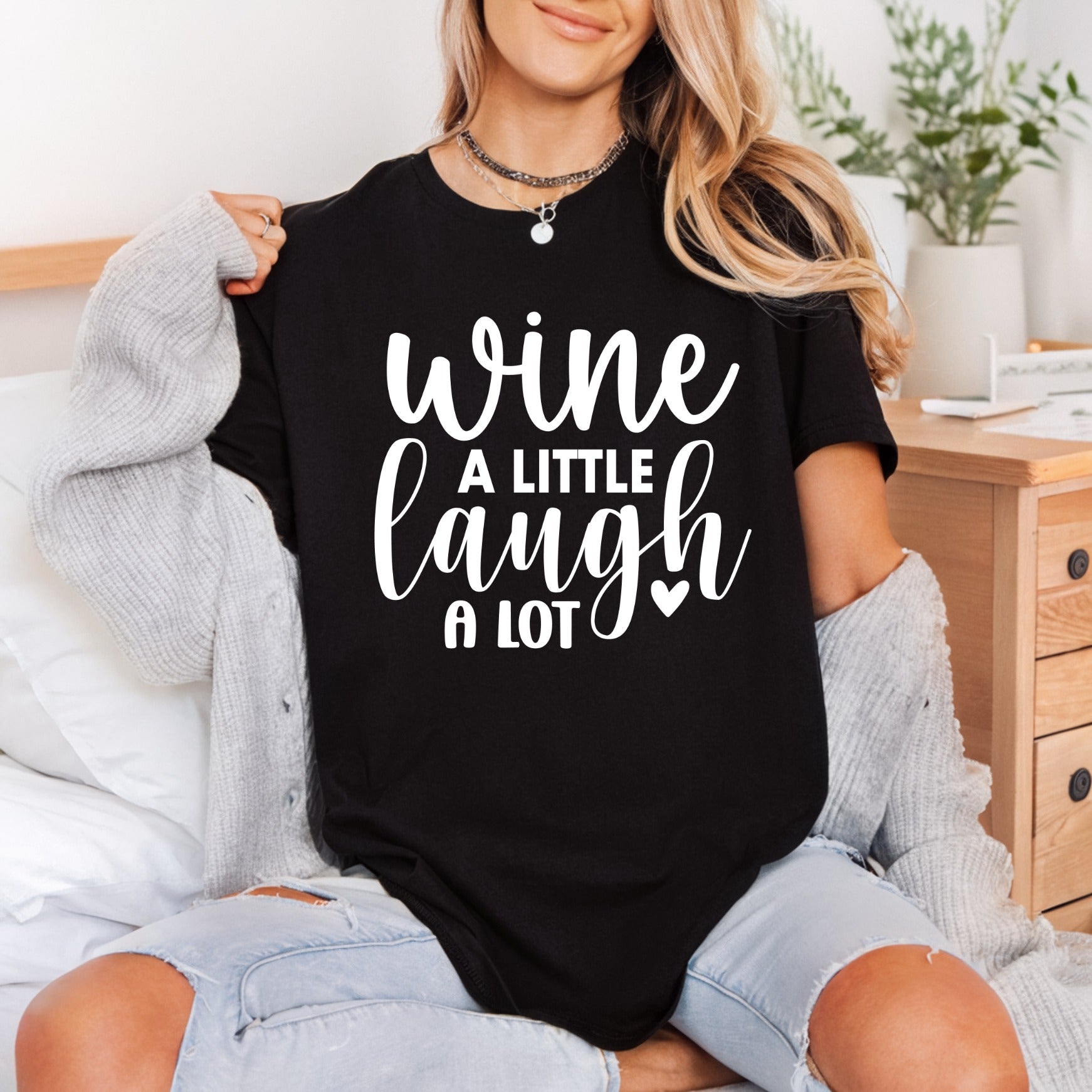 Wine Little Laugh Lot Funny Aesthetic Ready to Press DTF Transfer for Dtf