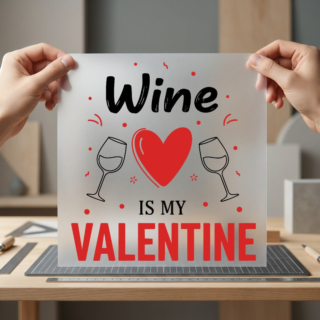 Wine Valentine Day Diy Valentine Funny Ready to Press DTF Transfer for Dtf