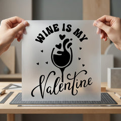 Wine Valentine Romantic Diy Valentine Ready to Press DTF Transfer for Dtf