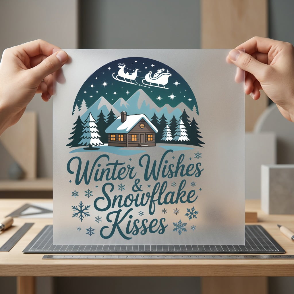 Winter Wishes Snowflake Kisses Christmas Winter Ready to Press DTF Transfer for Dtf