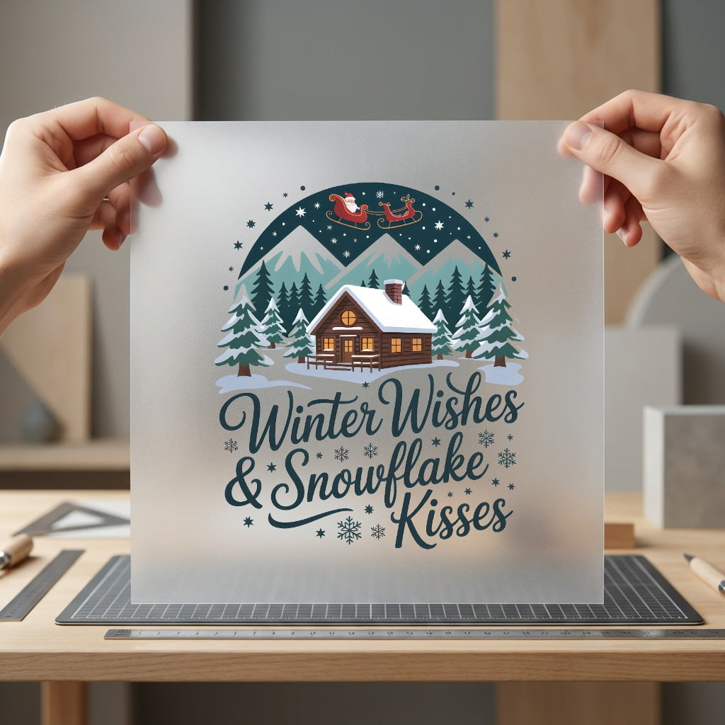 Winter Wishes Snowflake Kisses Christmas Winter Ready to Press DTF Transfer for Dtf