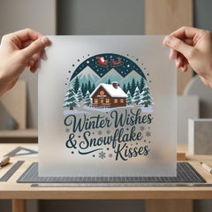 Winter Wishes Snowflake Kisses Christmas Winter Ready to Press DTF Transfer for Dtf