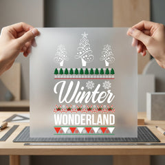 Winter Wonderland Snowflakes Trees Christmas Winter Ready to Press DTF Transfer for Dtf