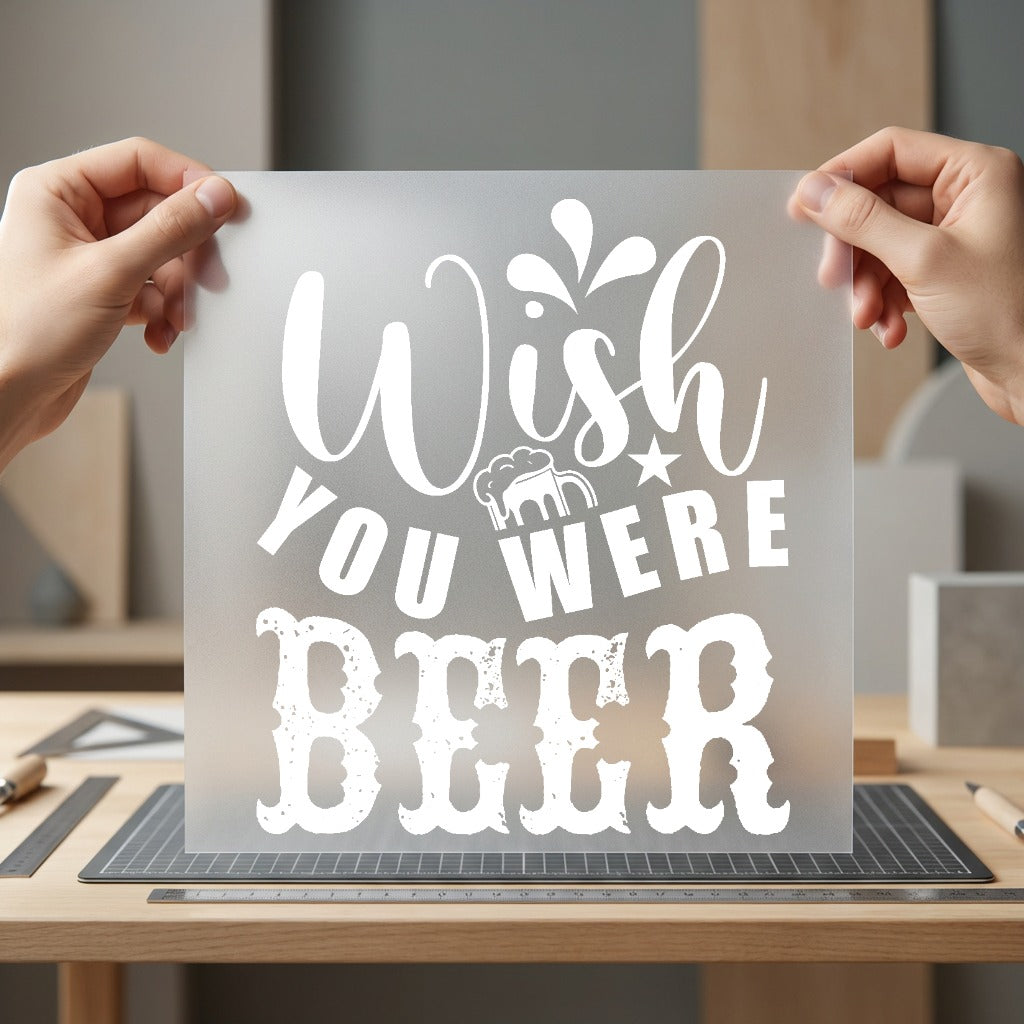 Wish You Were Beer Funny Ready to Press DTF Transfer for Dtf