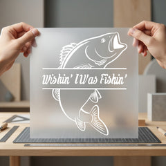 Wishin Was Fishin Bass Dad Grandpa Ready to Press DTF Transfer for Dtf