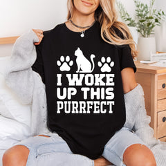 Woke Purrfect Cat Lovers Funny Sarcastic Ready to Press DTF Transfer for Dtf