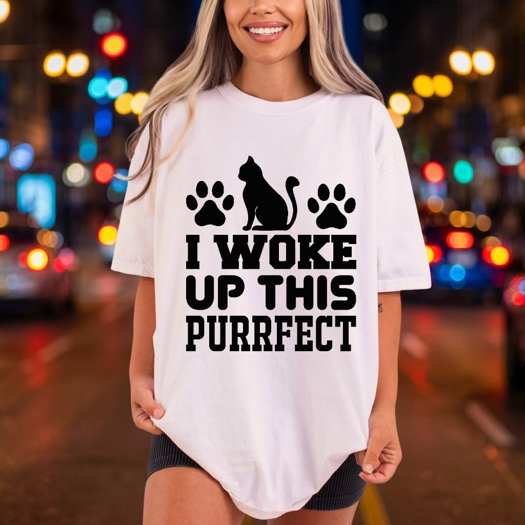 Woke Purrfect Cat Lovers Funny Sarcastic Ready to Press DTF Transfer for Dtf