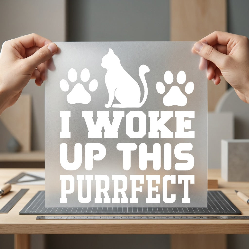 Woke Purrfect Cat Lovers Funny Sarcastic Ready to Press DTF Transfer for Dtf
