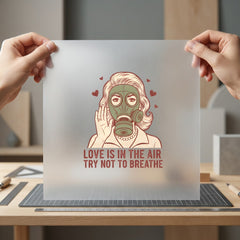 Woman Gas Mask Love Valentine Funny Ready to Press DTF Transfer for Dtf