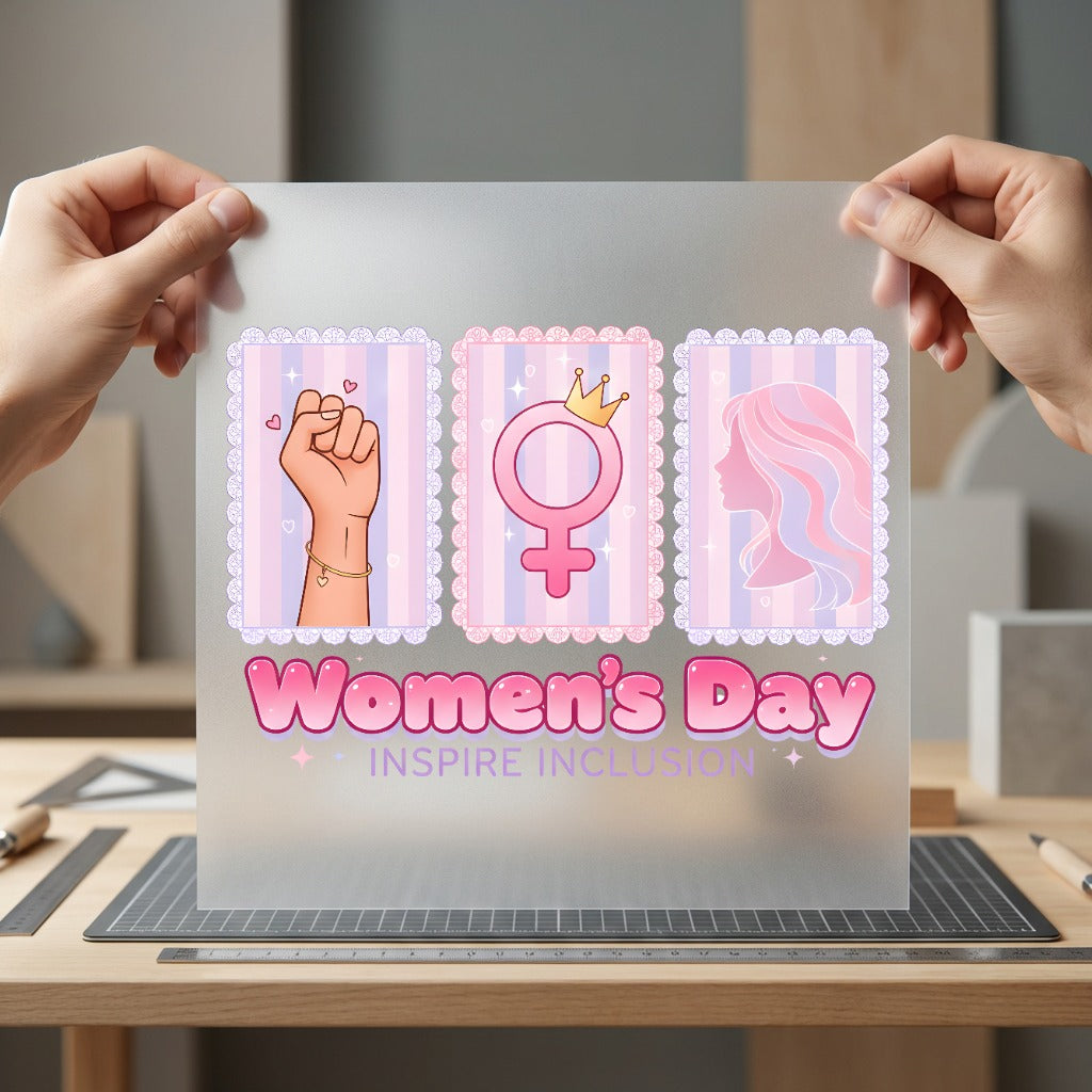 Women Day Inspire Inclusion Aesthetic Ready to Press DTF Transfer for Dtf