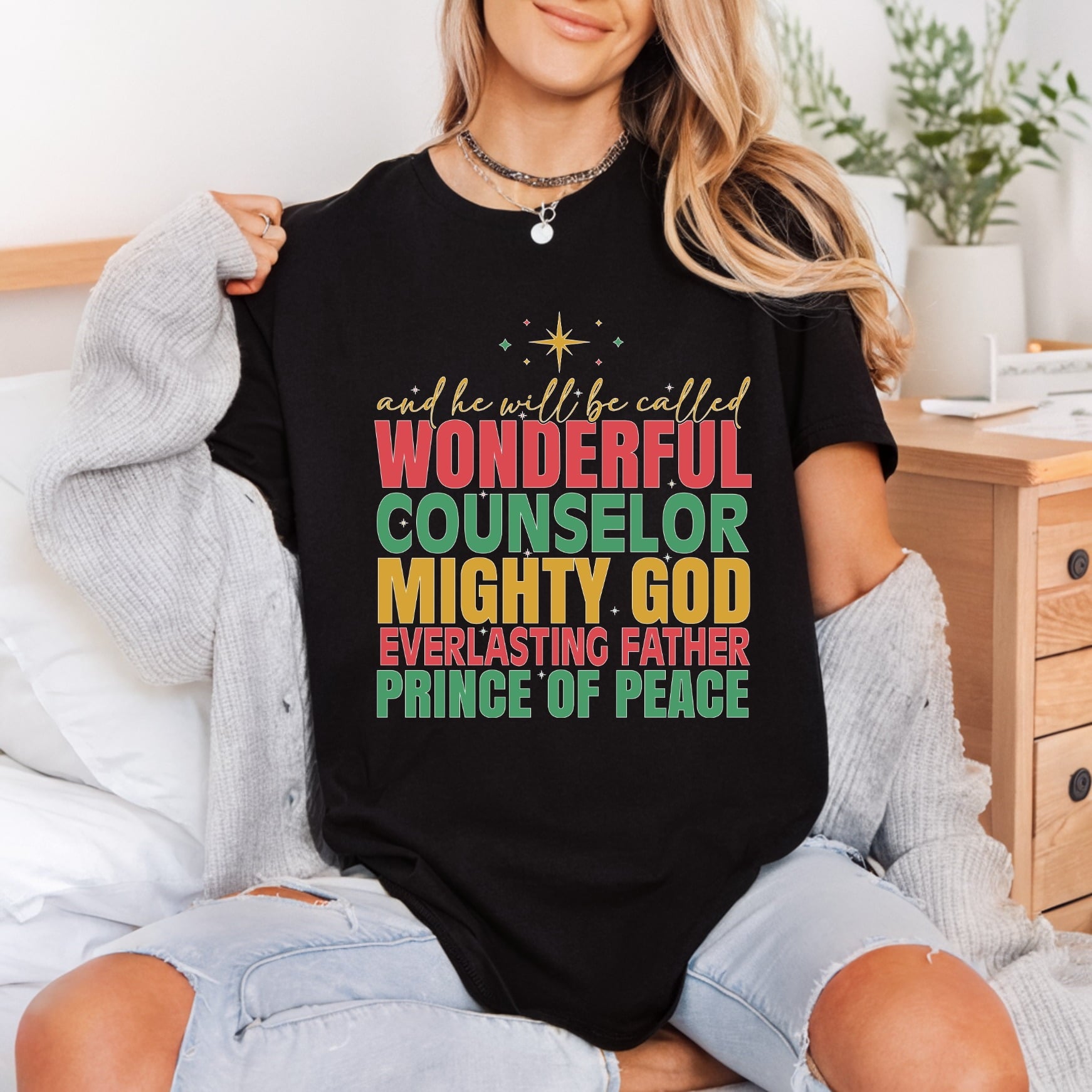 Wonderful Counselor Christmas Season Christian Faith Ready to Press DTF Transfer for Dtf
