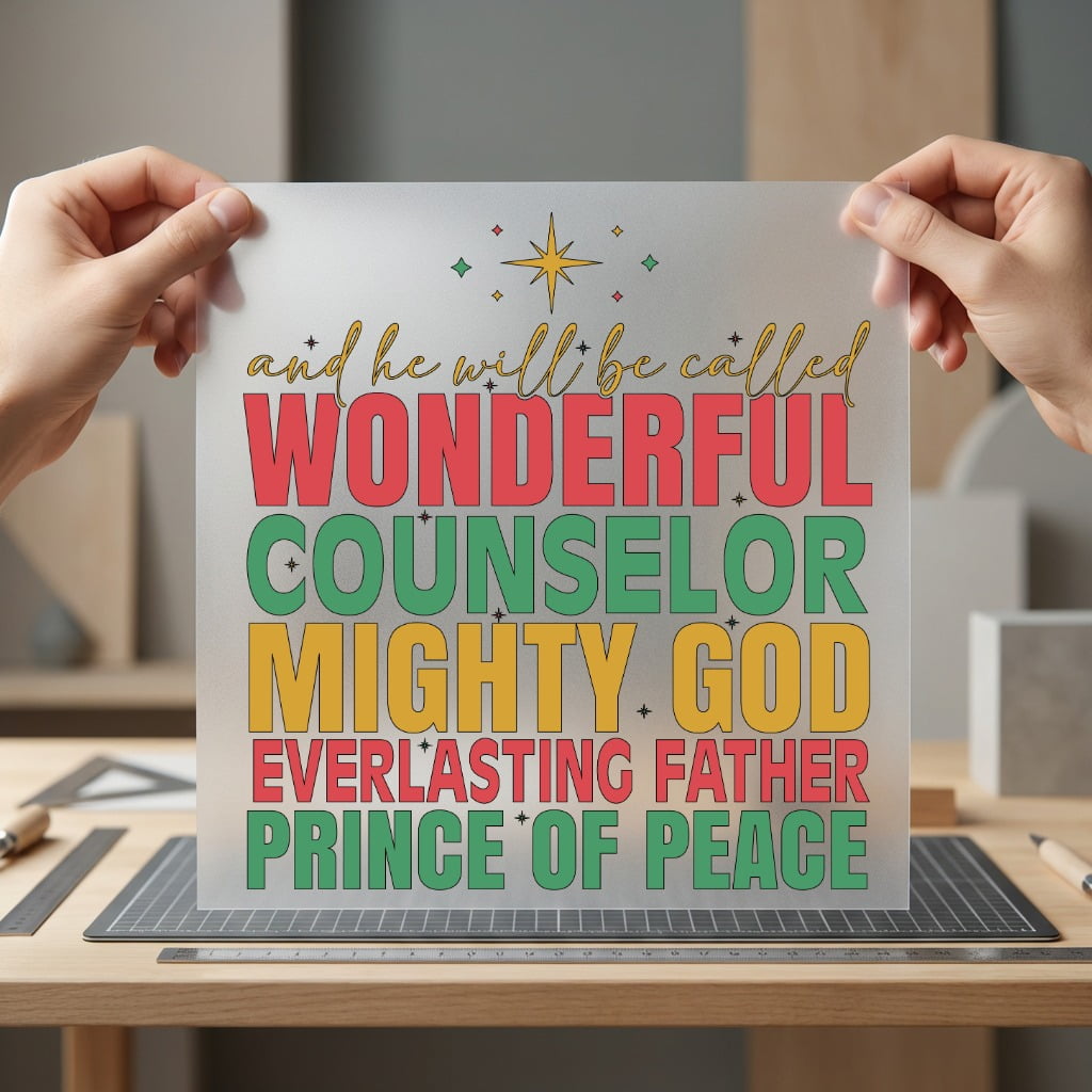 Wonderful Counselor Christmas Season Christian Faith Ready to Press DTF Transfer for Dtf