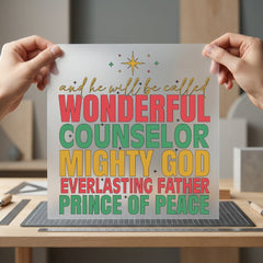 Wonderful Counselor Christmas Season Christian Faith Ready to Press DTF Transfer for Dtf