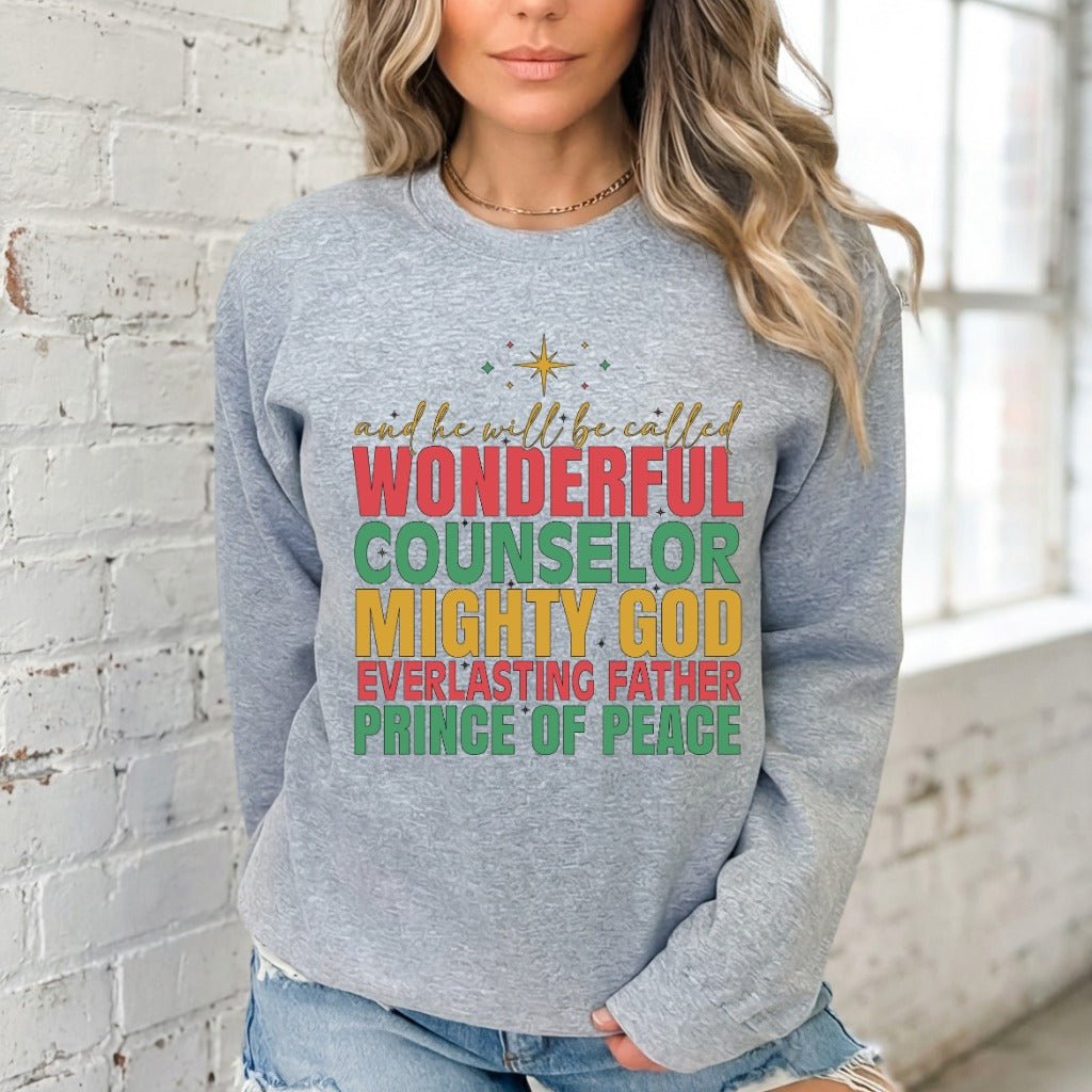 Wonderful Counselor | Names of Christ Sweatshirt - Luckets.com
