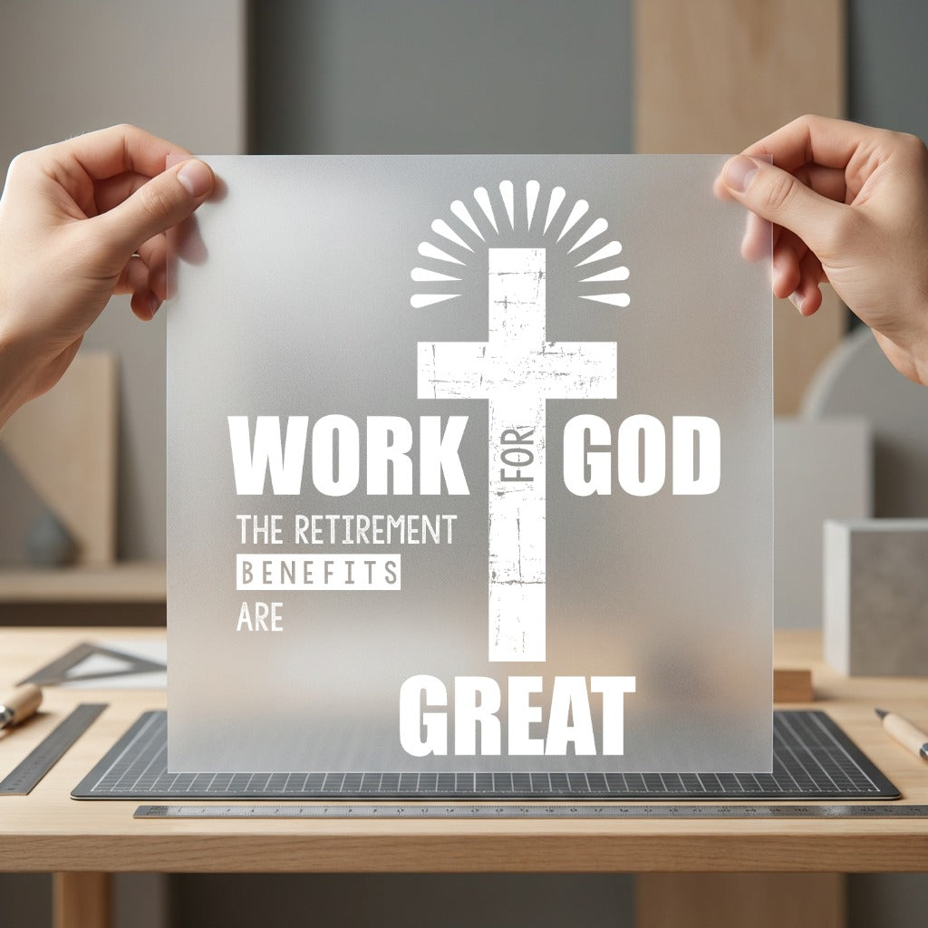 Work God Retirement Benefits Christian Faith Ready to Press DTF Transfer for Dtf