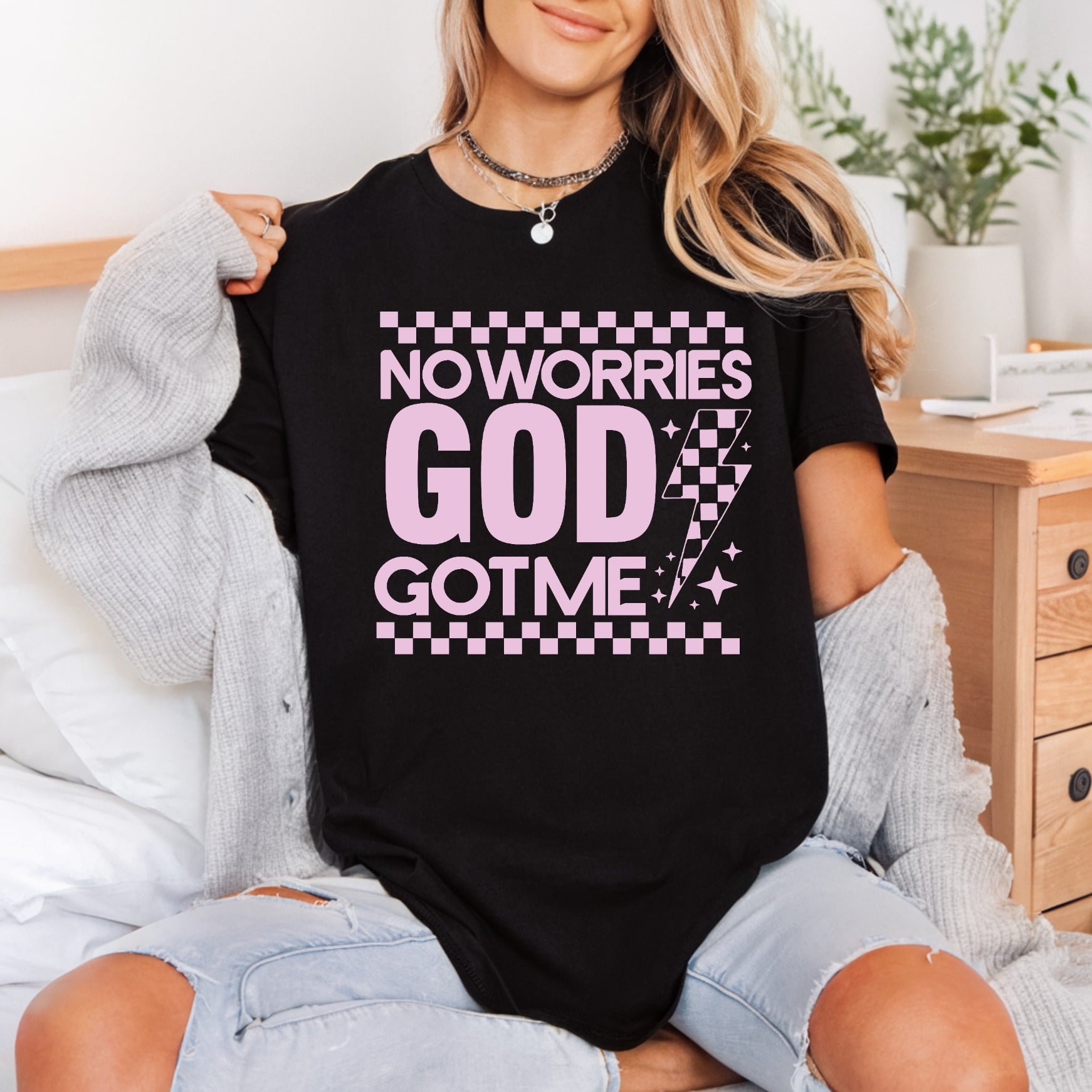 Worries God Got Pink Christian Faith Ready to Press DTF Transfer for Dtf
