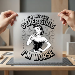 Worse Retro Pinup Diy Mom Funny Ready to Press DTF Transfer for Dtf