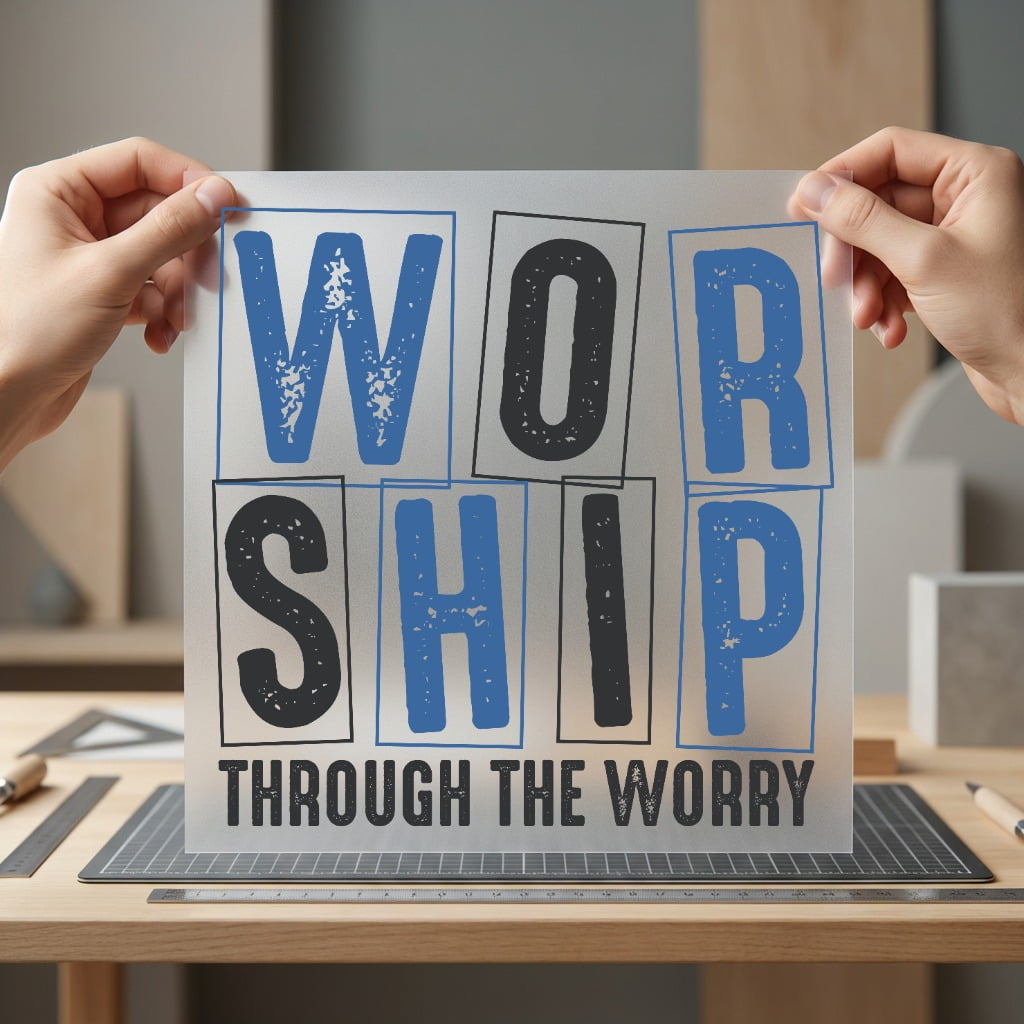 Worship Through Worry Faith-inspired Christian Faith Ready to Press DTF Transfer for Dtf