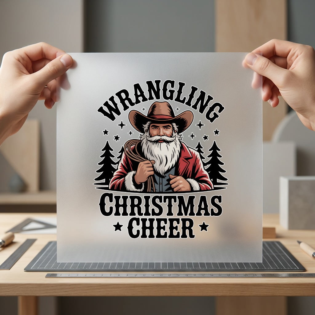 Wrangling Christmas Cheer Cowboy Usa Christmas Ready to Press DTF Transfer for Dtf