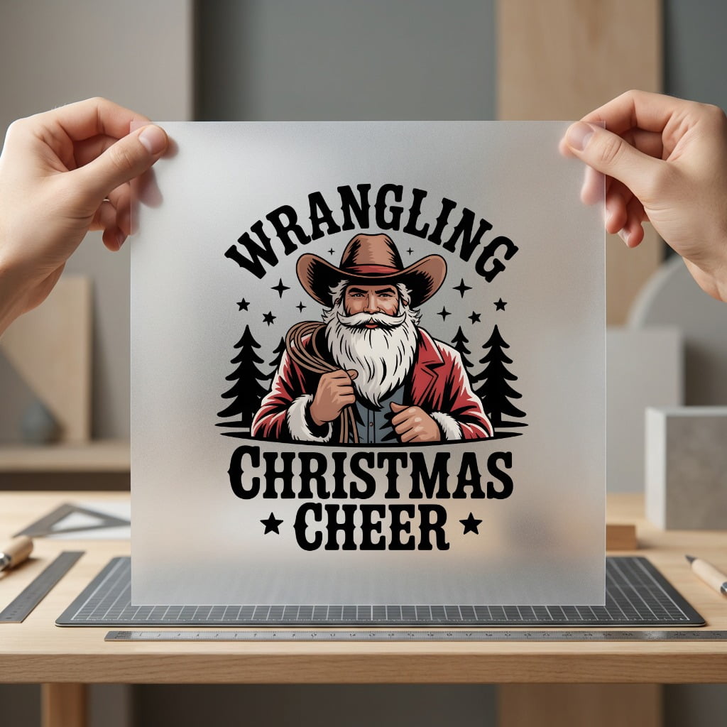 Wrangling Christmas Cheer Cowboy Usa Christmas Ready to Press DTF Transfer for Dtf