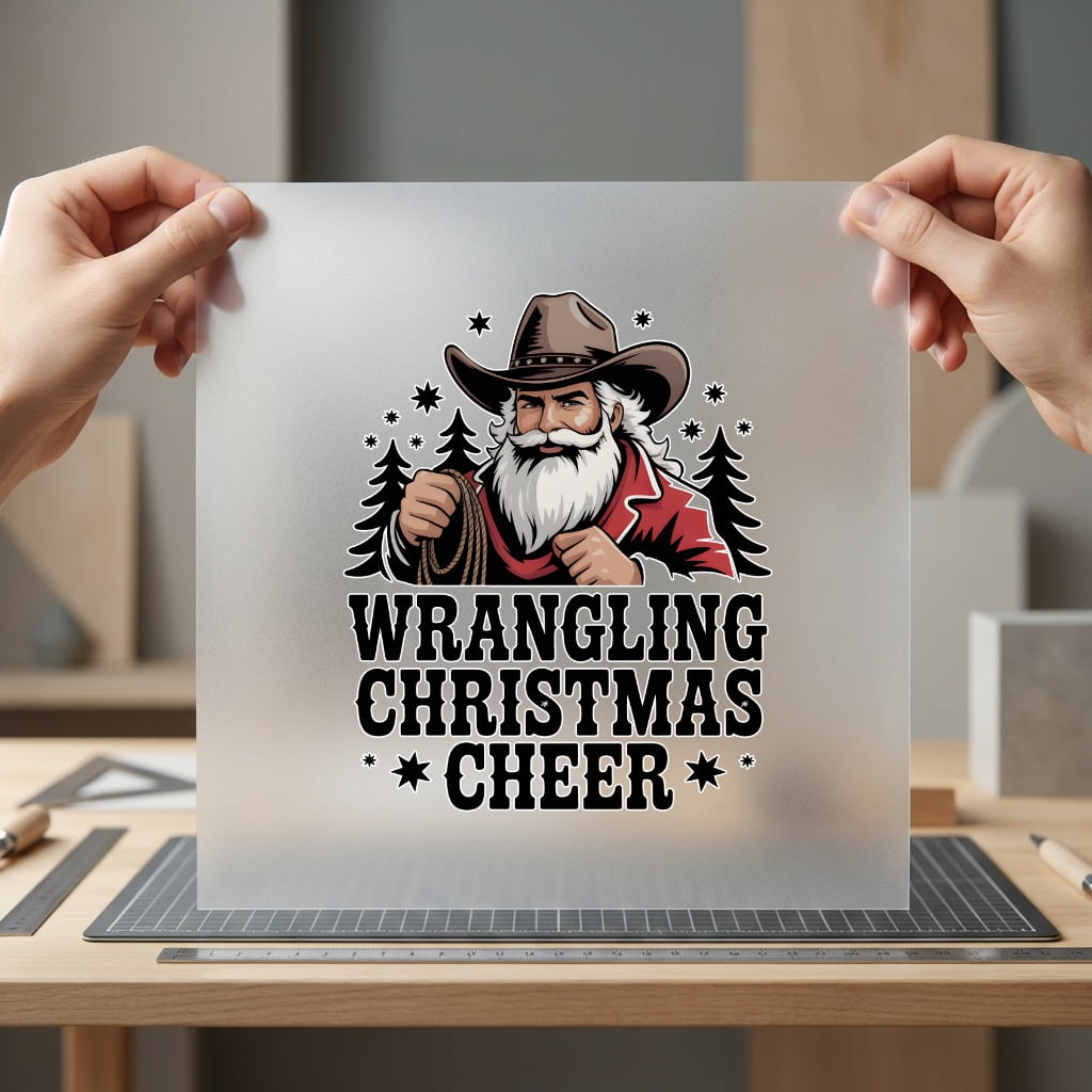 Wrangling Christmas Cheer Santa Usa Christmas Ready to Press DTF Transfer for Dtf