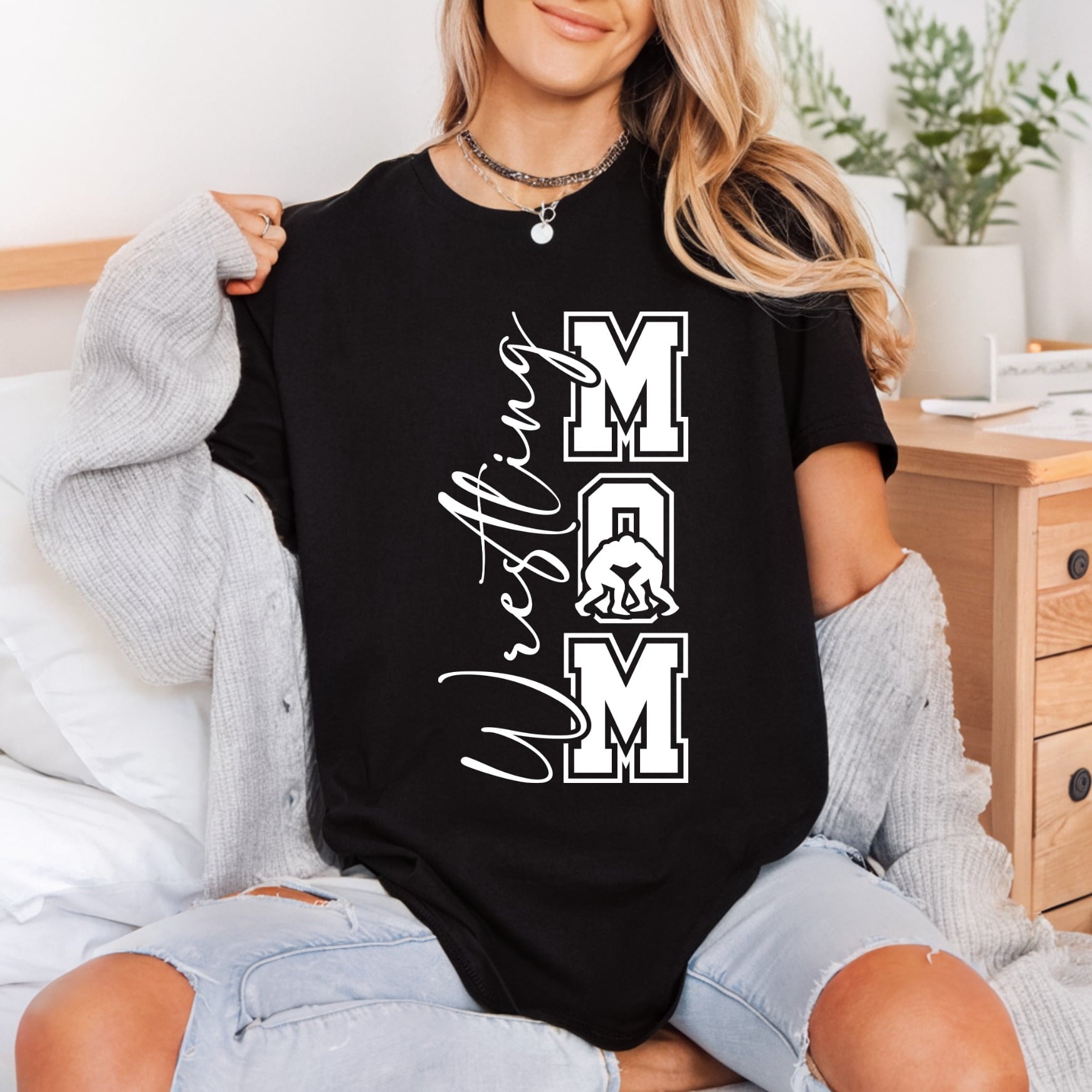 Wrestling Mom Collegiate Diy Mom Ready to Press DTF Transfer for Dtf