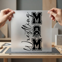 Wrestling Mom Collegiate Diy Mom Ready to Press DTF Transfer for Dtf