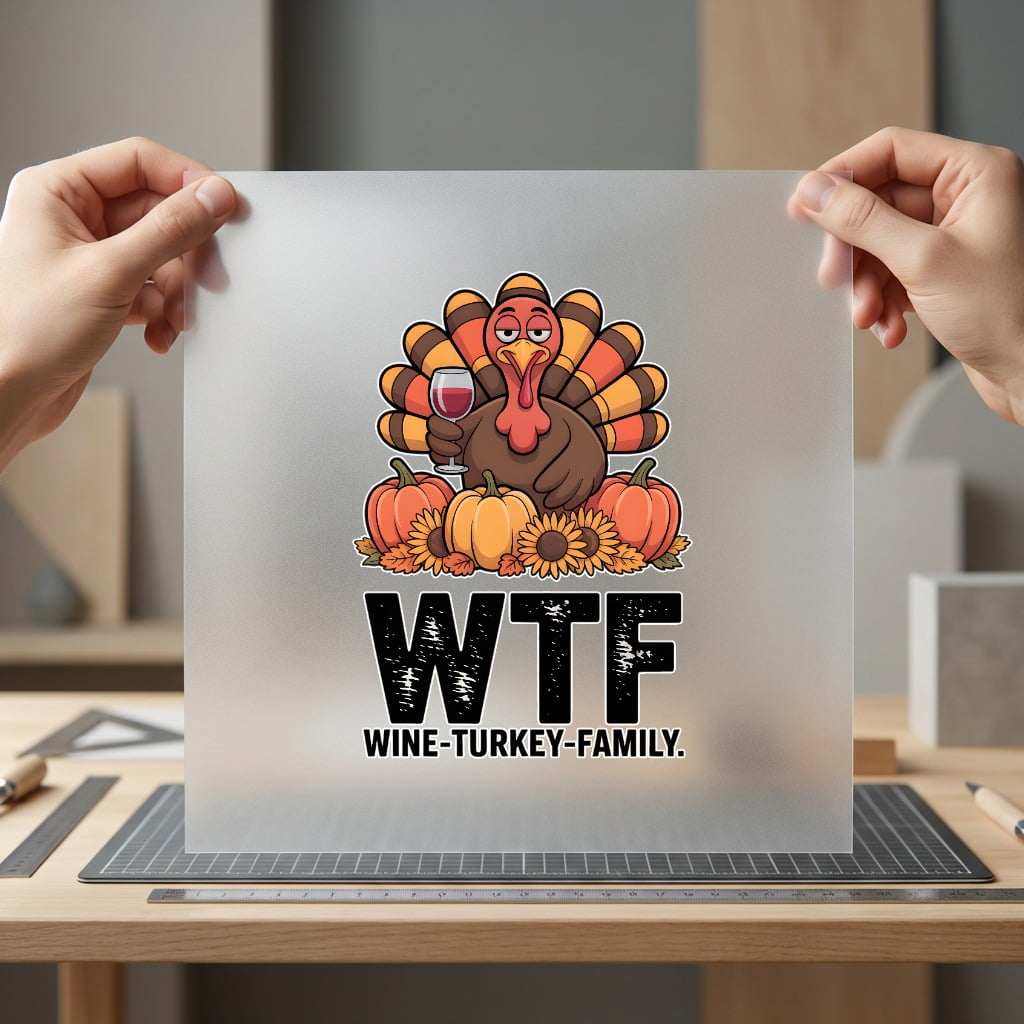 Wtf Wine Turkey Family Thanksgiving Fall Ready to Press DTF Transfer for Dtf