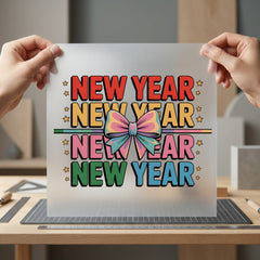Year Retro Bow Diy Retro Aesthetic Ready to Press DTF Transfer for Dtf