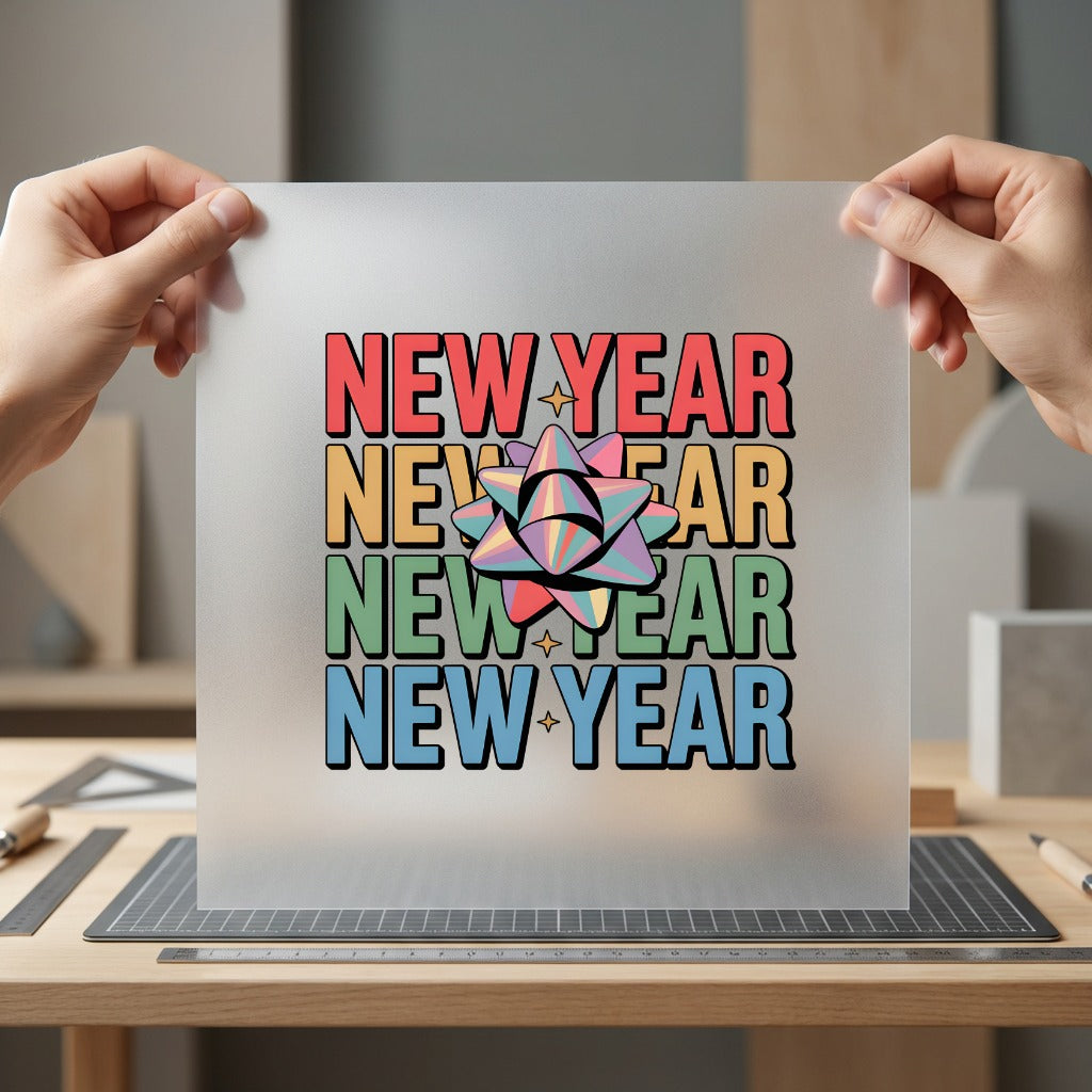 Year Retro Bow Vibrant Retro Aesthetic Ready to Press DTF Transfer for Dtf