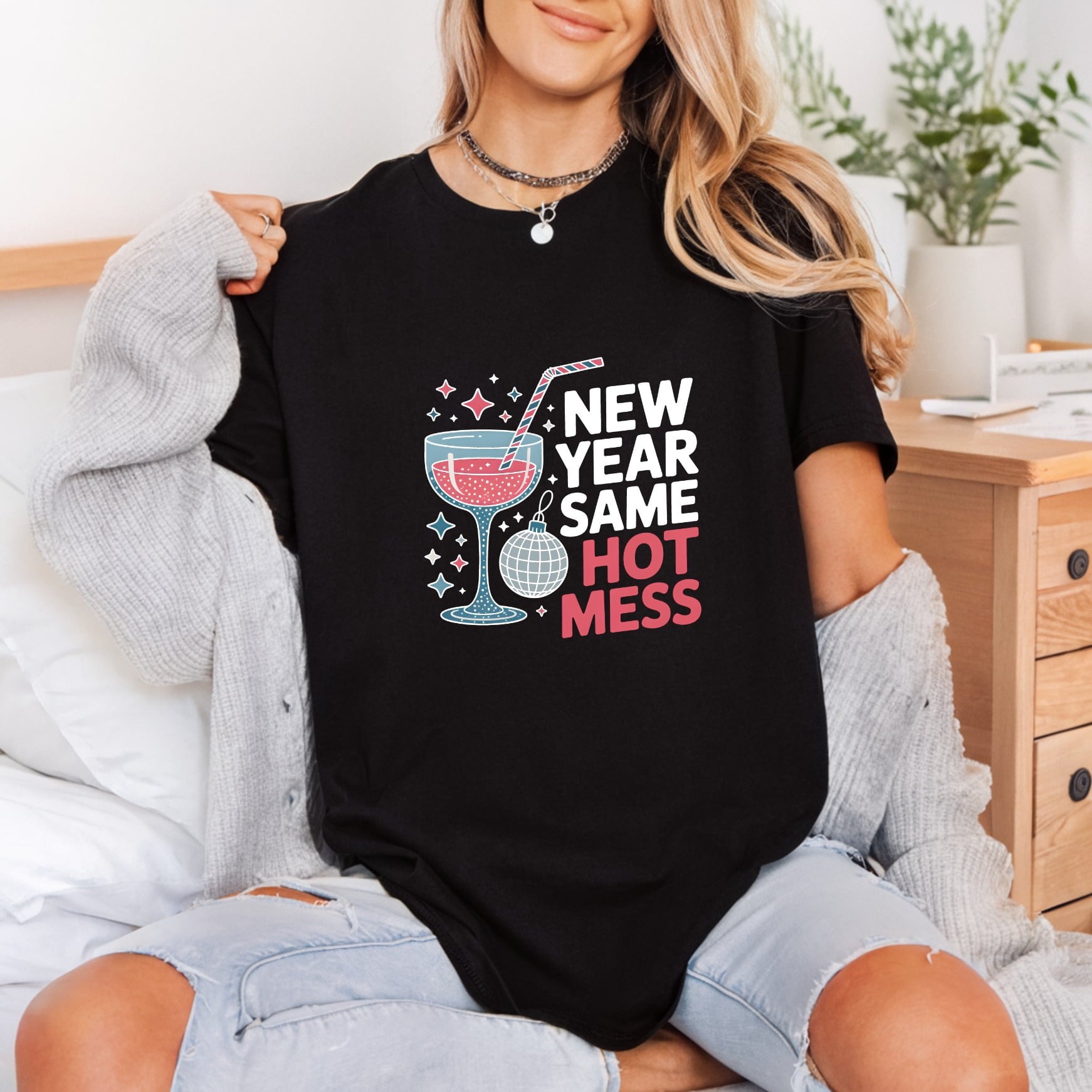 Year Same Hot Mess Christmas Mom Ready to Press DTF Transfer for Dtf