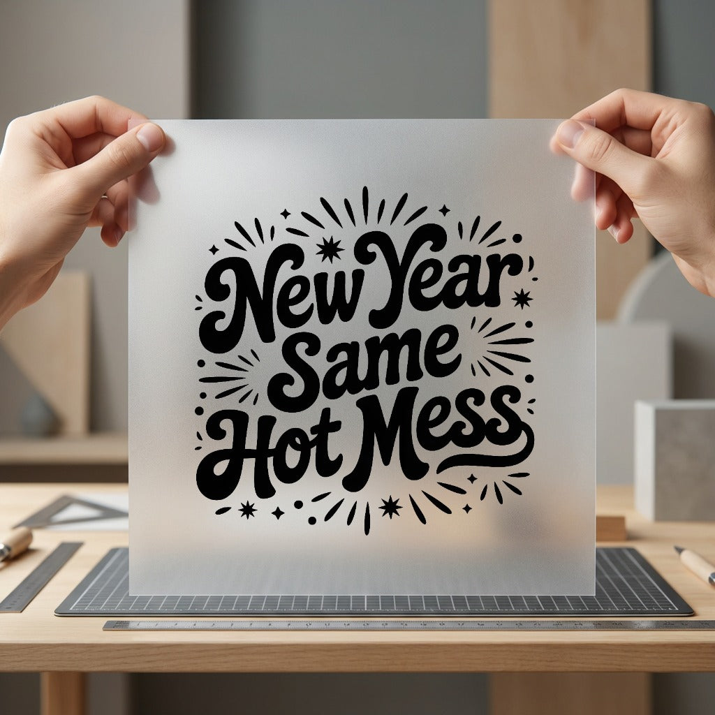 Year Same Hot Mess Christmas Mom Ready to Press DTF Transfer for Dtf
