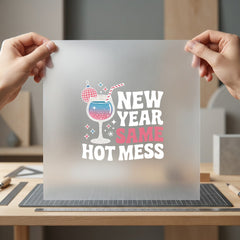 Year Same Hot Mess Christmas Mom Ready to Press DTF Transfer for Dtf