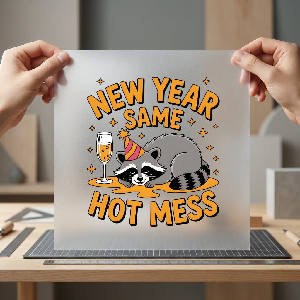 Year Same Hot Mess Funny Sarcastic Ready to Press DTF Transfer for Dtf
