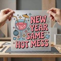 Year Same Hot Mess Retro Aesthetic Ready to Press DTF Transfer for Dtf